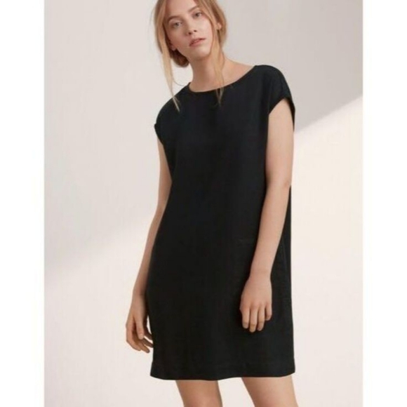🌞Aritzia Wilfred Free Black Nori Vegan Faux Suede Dress - Picture 2 of 4